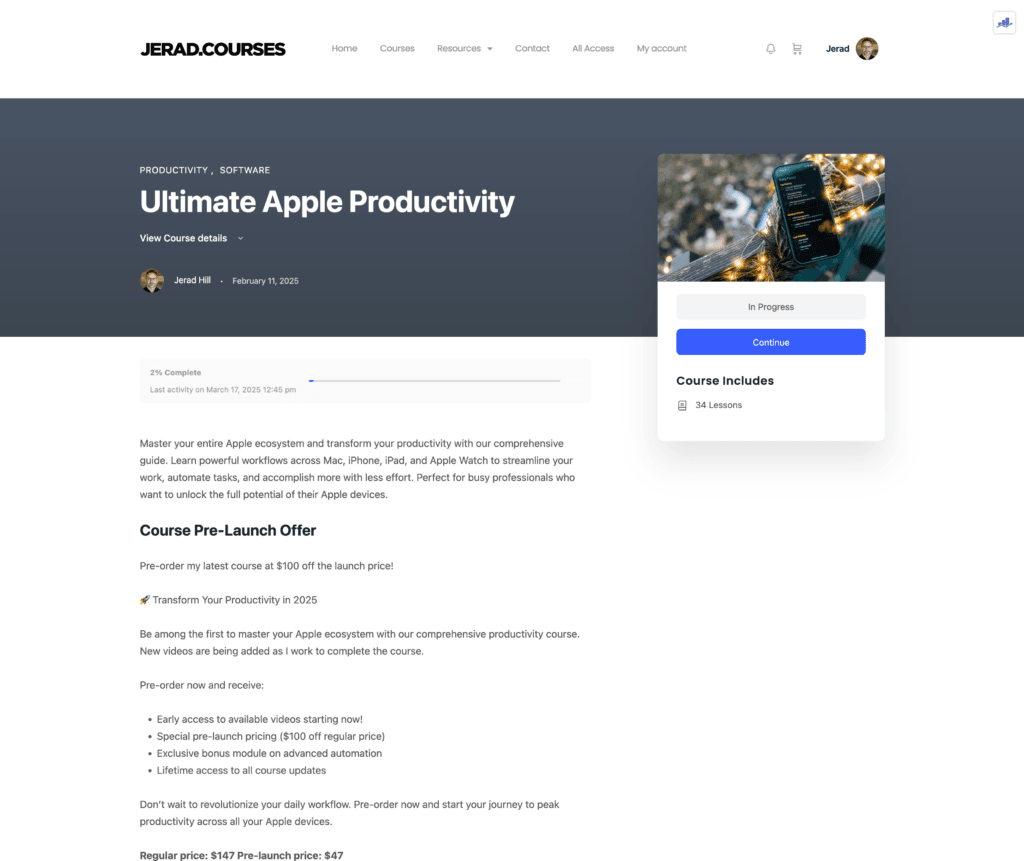 Ultimate Apple Productivity Jerad Hill Courses 03 17 2025 12 58 PM